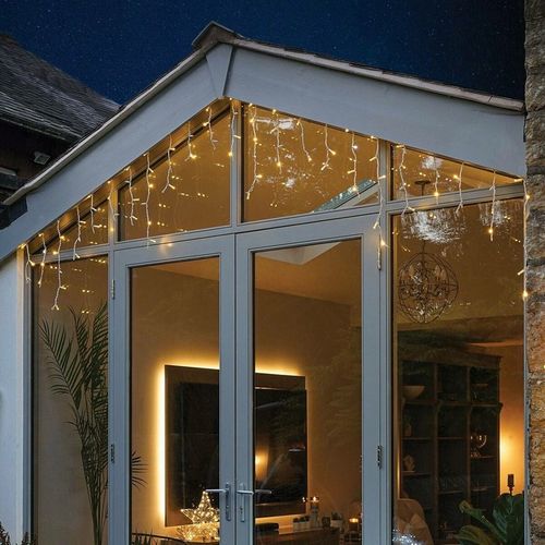 SOPLE 100 LED 5,5m KURTYNA GIRLANDY BIAŁE CIEPŁE ZEWNĘTRZNE PROGRAMATOR na Arena.pl