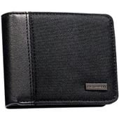 czarny, kompaktowy portfel męski wykonany ze skóry ekologicznej - peterson