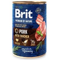 mokra karma dla psa z wieprzowiną brit premium by nature 400g pork &trachea