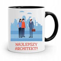 Kubek Czarny Dla Architekta Najlepszy Architekt! Z Nadrukiem Ze Zdjęciem