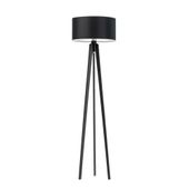 Lampa podłogowa MIAMI abażur czarny stelaż hebanowy