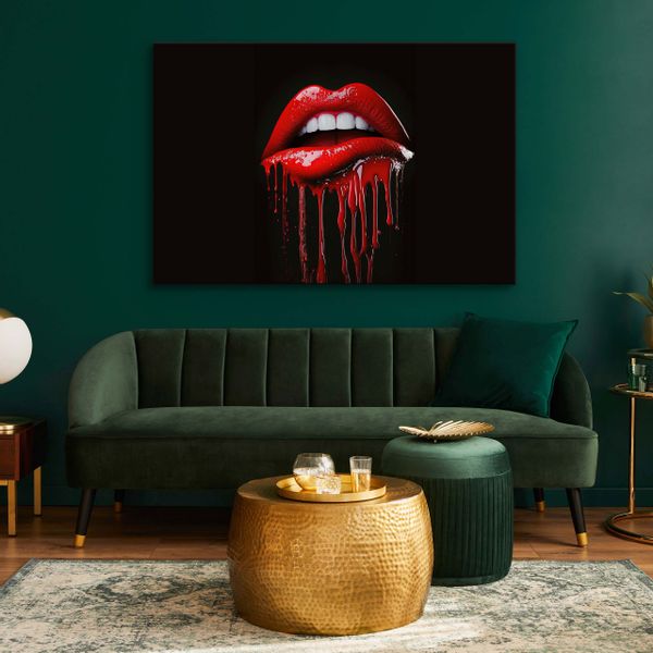 Obraz Canvas Do Salonu Czerwone USTA Abstrakcyjny Wzór Efekt 3D 40cm x 30cm zdjęcie 6