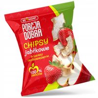 CHIPSY JABŁKOWE o smaku TRUSKAWKOWYM 18g bez dodatku cukru PORCJA DOBRA