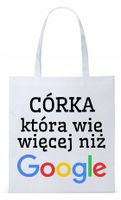 Dla Córki Córeczki Prezent Torba Eco Biała Shopper Z Nadrukiem Ze Zdjęciem