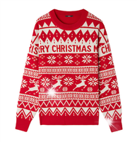 TEZENIS CZERWONY ŚWIĄTECZNY SWETER UNISEX MĘSKI DŁUGI RĘKAW CHRISTMAS L
