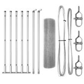 Ogrodzenie z słupkami Srebrny 0.4 x 10 m Stal