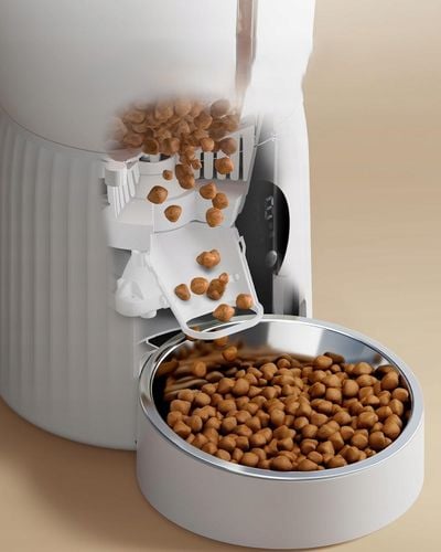 Automatyczny Podajnik Karmy Dla Kota Psa Dozownik Timer Miska 4L Biały na Arena.pl