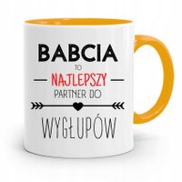 Kubek Żółty Dzień Babci Najlepszy Partner Prezent Z Nadrukiem Ze Zdjęciem