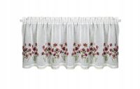 Firana gotowa EUROFIRANY Isa 150 x 60 cm Biało-bordowy