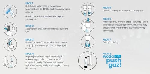 Saturator do wody Dafi PushAir + 2x butelka 0,7 L + nabój CO2 zestaw na Arena.pl
