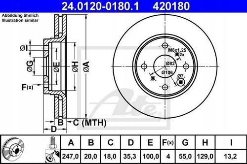 TARCZA HAM PRZOD 247X20 V ATE na Arena.pl