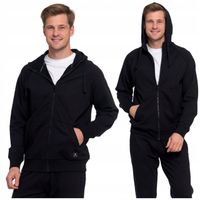 Ciepła Bluza Męska Dresowa Rozpinana z Kapturem Bawełniana MORAJ CZARNA XL