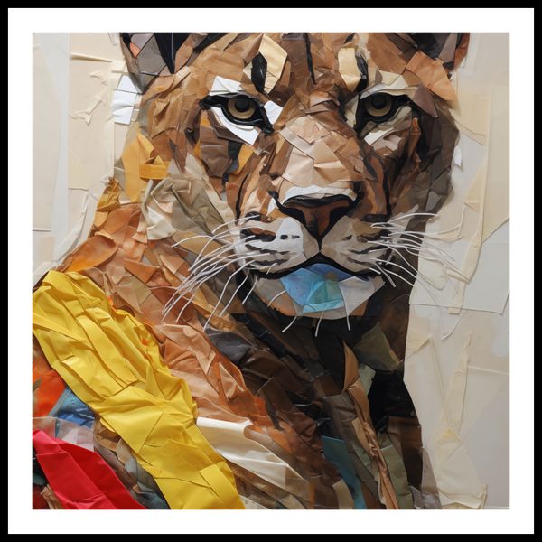 Plakat 60x60cm Papierowy Tygrys zdjęcie 3