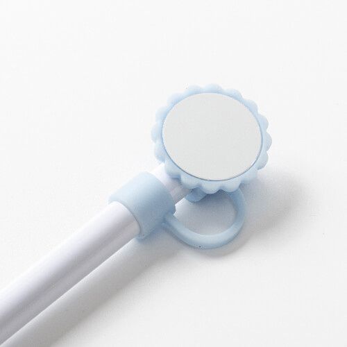 Silikonowa nakładka na słomkę Ø 0,8 cm do sublimacji - błękitny kwiatek na Arena.pl