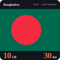 Karta eSIM Internet Bangladesz 10 GB na 30 dni - bez rejestracji
