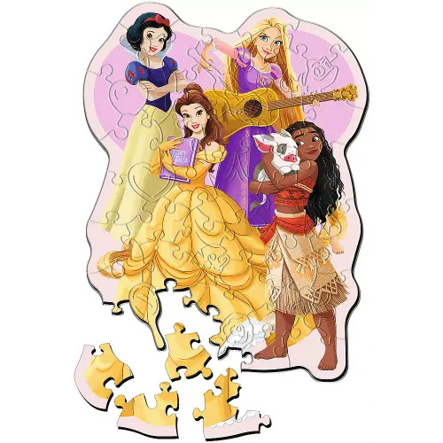 Puzzle drewniane 50 elementów. Urocze Księżniczki na Arena.pl