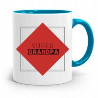 Kubek Błękitny Dzień Dziadka Super Grandpa Dziadek Z Nadrukiem Ze Zdjęciem