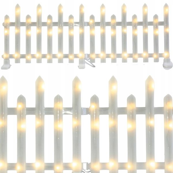 PŁOTEK DEKORACYJNY OZDOBA ŚWIĄTECZNA LED Zestaw 8 szt programator timer zdjęcie 5