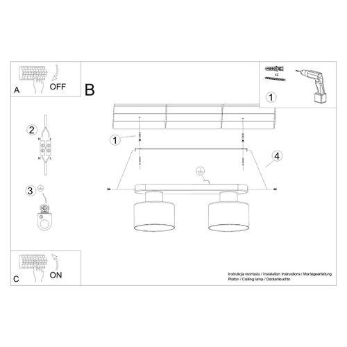 Plafon SAVAR 2 czarny na Arena.pl