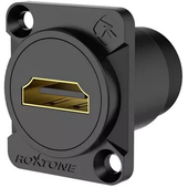 Gniazdo panelowe montażowe złącze HDMI pozłacane Roxtone RAH14D-B Czarne