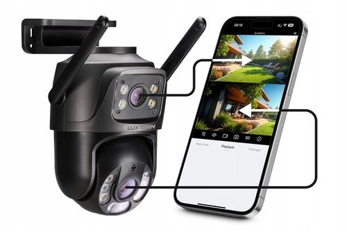Kamera Zewnętrzna Obrotowa 2 OBIEKTYWY WIFI 2x3MPx LUXTORN ICS33DL-30V1 6MP na Arena.pl