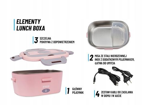 ELEKTRYCZNY LUNCH BOX POJEMNIK PODGRZEWACZ OBIADU DO BIURA AUTA TIRA 12/24V na Arena.pl