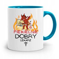 Kubek Błękitny Dla Doktora Piekielnie Dobry Lekarz Z Nadrukiem Ze Zdjęciem