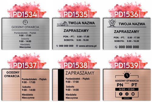 nadruk uv Elegancka TABLICZKA 40x30 cm godziny otwarcia firmy sklepu na Arena.pl