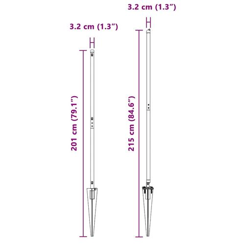 Słupek ogrodzeniowy. 26 pcs Srebrny 3.2 x 3.2 x 170 cm Stal na Arena.pl
