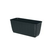 Doniczka Rattan skrzynka 30 cm podstawka Antracyt