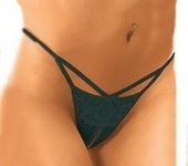 Czarne Stringi Damskie z Wycięciem - SoftLine 2270 S-L (uniwersalny)