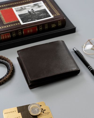 klasyczny, skórzany portfel męski - rovicky na Arena.pl