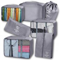 Pojemny Zestaw 7szt Podróżny Organizer Walizki Torby Szafy siatki pranie