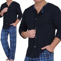 ROZPINANA PIŻAMA MĘSKA zapinana na zatrzaski NAPY spodnie z kieszeniami M