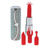 Tiffany - Lipstick Vibrator With 4 Attachments - Blue