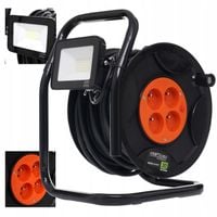 Przedłużacz bębnowy na bębnie 30m 4 gniazda + lampa 20w KD4037