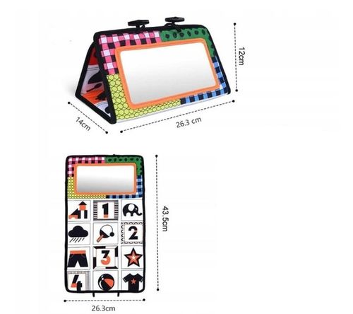 DUŻA KSIĄŻECZKA SENSORYCZNA Z LUSTERKIEM KONTRASTOWA MIĘKKA NAUKA WIDZENIA na Arena.pl