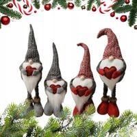 Czerwony Skrzat świąteczny regulowany teleskopowe nogi 52 cm gnom krasnal