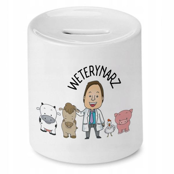 Skarbonka Dla Weterynarza Weterynarz Prezent Z Nadrukiem Ze Zdjęciem zdjęcie 1
