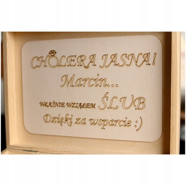 Drewniane Pudełko Oryginalny Prezent dla Świadka zdjęcie 2