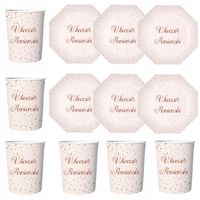 Zestaw Talerzyki Kubeczki Różowe Wieczór Panieński