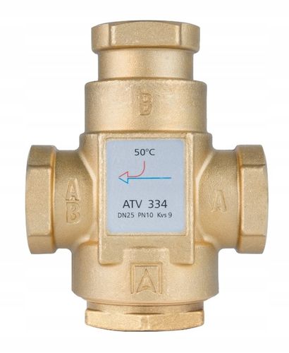 ZAWÓR TEMPERATUROWY OCHRONY POWROTU KOTŁA ATV 334 DN25 Ø 1" CAL 9 m³/h na Arena.pl