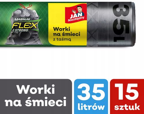 jan niezbędny worki ld magnum flex taśma 35l 15szt. - 1 op. na Arena.pl