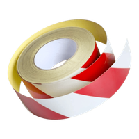 TAŚMA P2824R 50mm/50m ODBLASKOWA, GŁADKA, 1-STR LEPNA, BIAŁO-CZERWONA