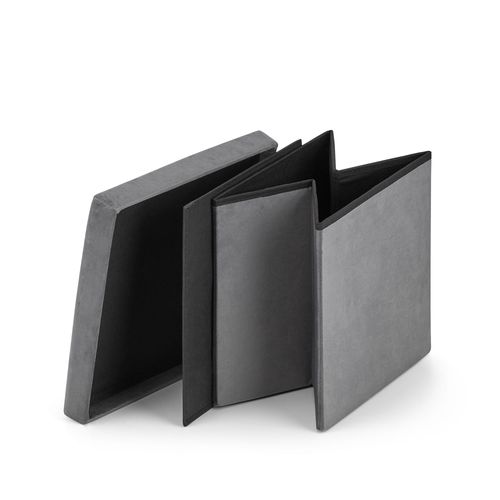 Pufa składana M - 30x30x30cm aksamit szara x 16 na Arena.pl