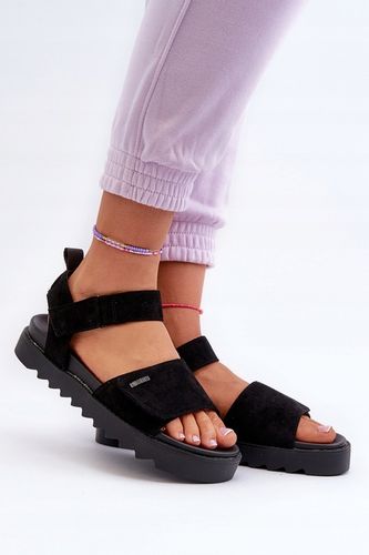 SANDAŁY DAMSKIE NA PLATFORMIE EKO ZAMSZ BIG STAR NN274700 CZARNE 39 na Arena.pl