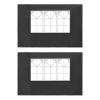 Ścianki boczne do namiotu, 2 szt., z oknem, PE, antracytowe