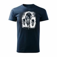 Koszulka z kolarzem kolarz kolarska kolarzami kolarze dla rowerzysty z kolarką rowerem męska granatowa REGULAR S