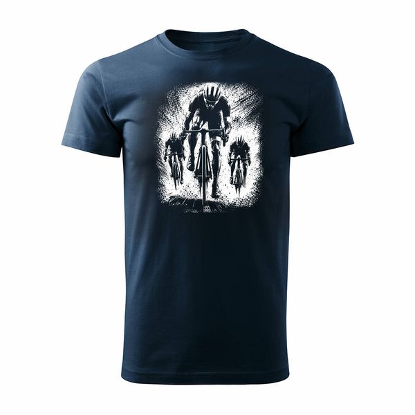 Koszulka z kolarzem kolarz kolarska kolarzami kolarze dla rowerzysty z kolarką rowerem męska granatowa REGULAR XL zdjęcie 1