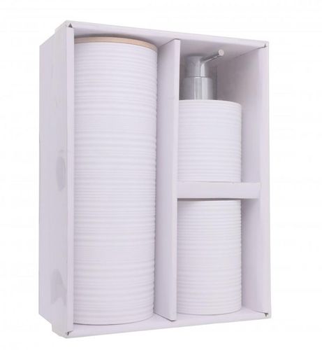 Komplet akcesoriów łazienkowych biały Szczotka do WC Dozownik i Kubek na Arena.pl